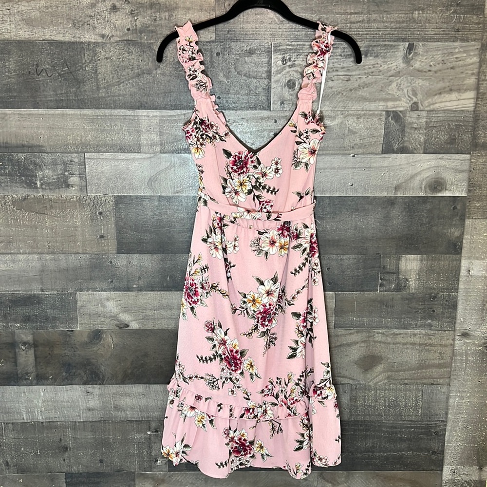 Pink Floral Paper Doll Summer Dress